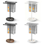 Adjustable Height Suction-Base Towel Rack & Jewelry Tray