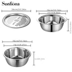 304 Stainless Steel Nesting Mixing Bowl Set (With Grater & Strainer Lids)