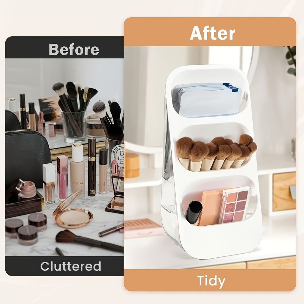 Large-Capacity Clear Acrylic Makeup Organizer (Multi-Compartment)