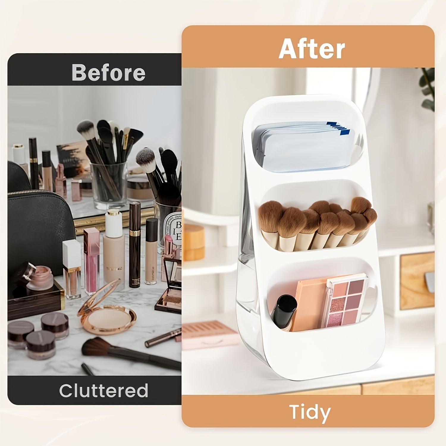 Large-Capacity Clear Acrylic Makeup Organizer (Multi-Compartment)