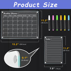 Clear Acrylic Magnetic Dry-Erase Fridge Calendar (With 6 Markers)
