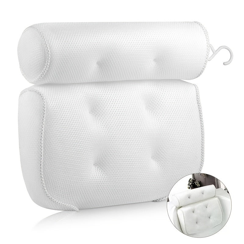 Ergonomic Quick-Dry Mesh Bathtub Pillow (6 Suction Cups)