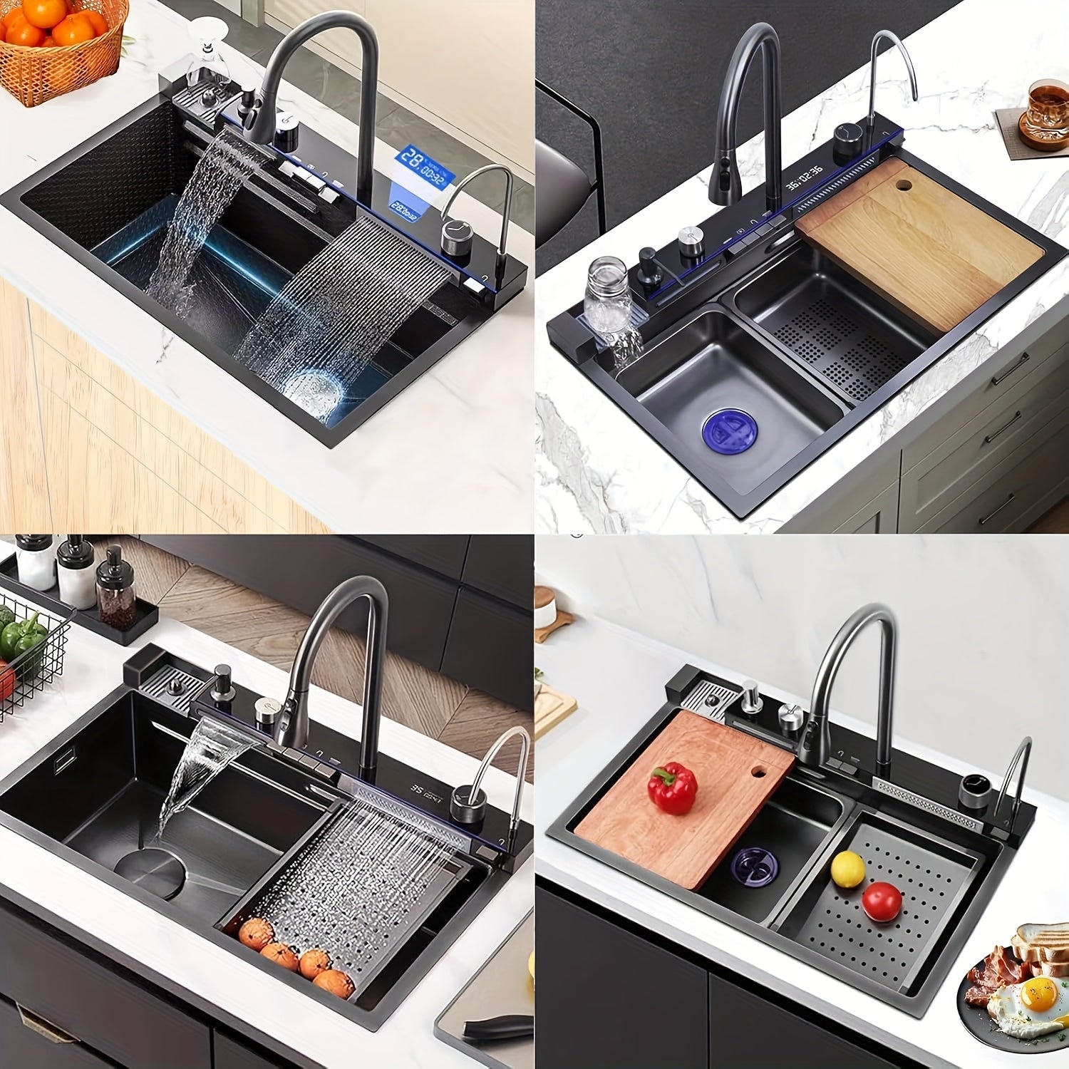Stainless Steel Waterfall Workstation Sink (Drop-In)