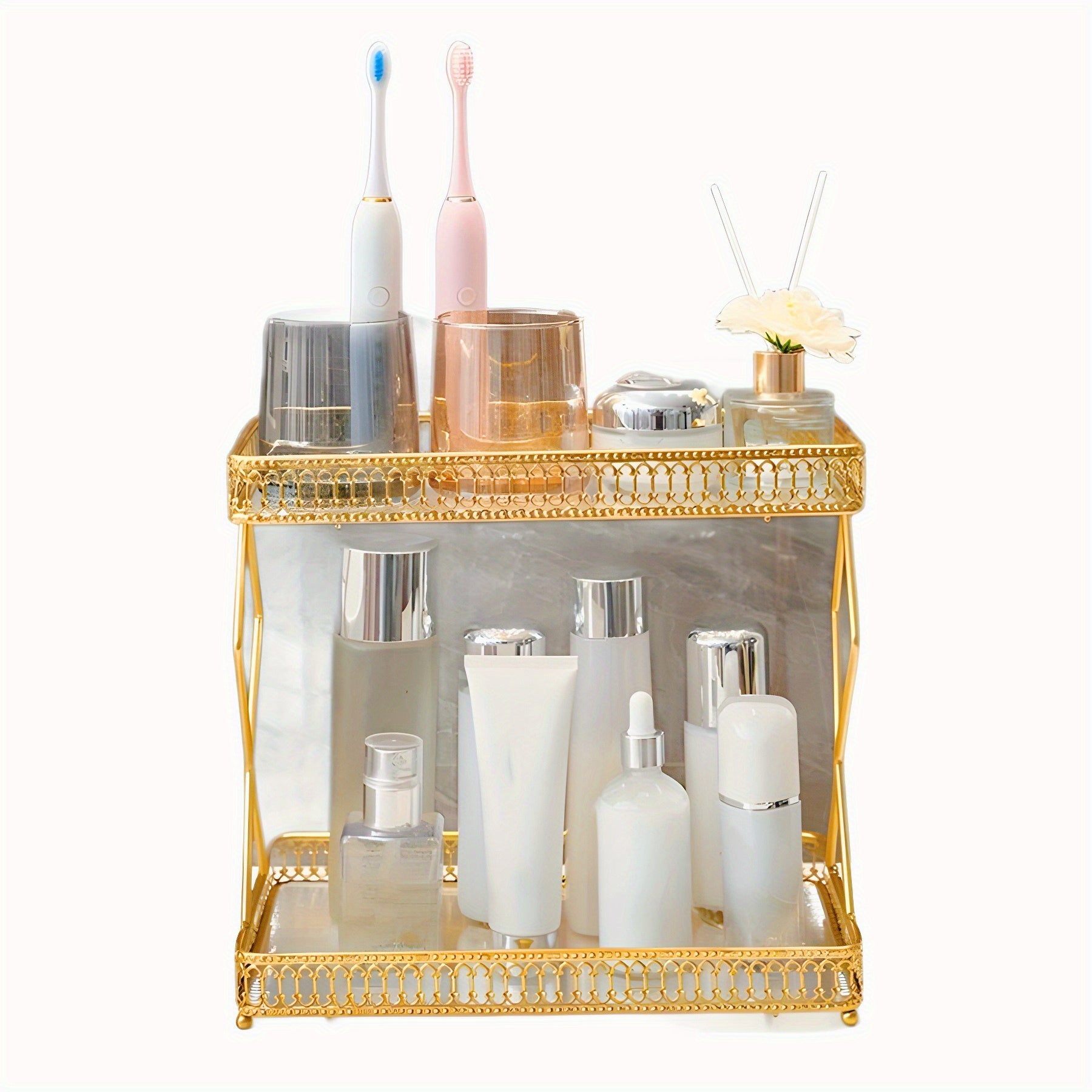 Polished Iron Geometric Storage Rack