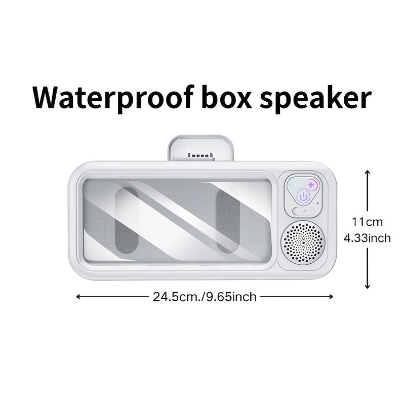 Water-Resistant 360° Rotating Shower Speaker & Phone Holder (Fits 4–6.8" Phones)