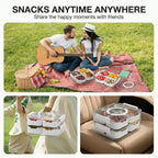 Stackable 2-Tier 8-Compartment Fridge Container (Foldable Handle)