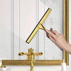 Brass & Stainless Steel Shower Squeegee (10-Inch, Square Hook)