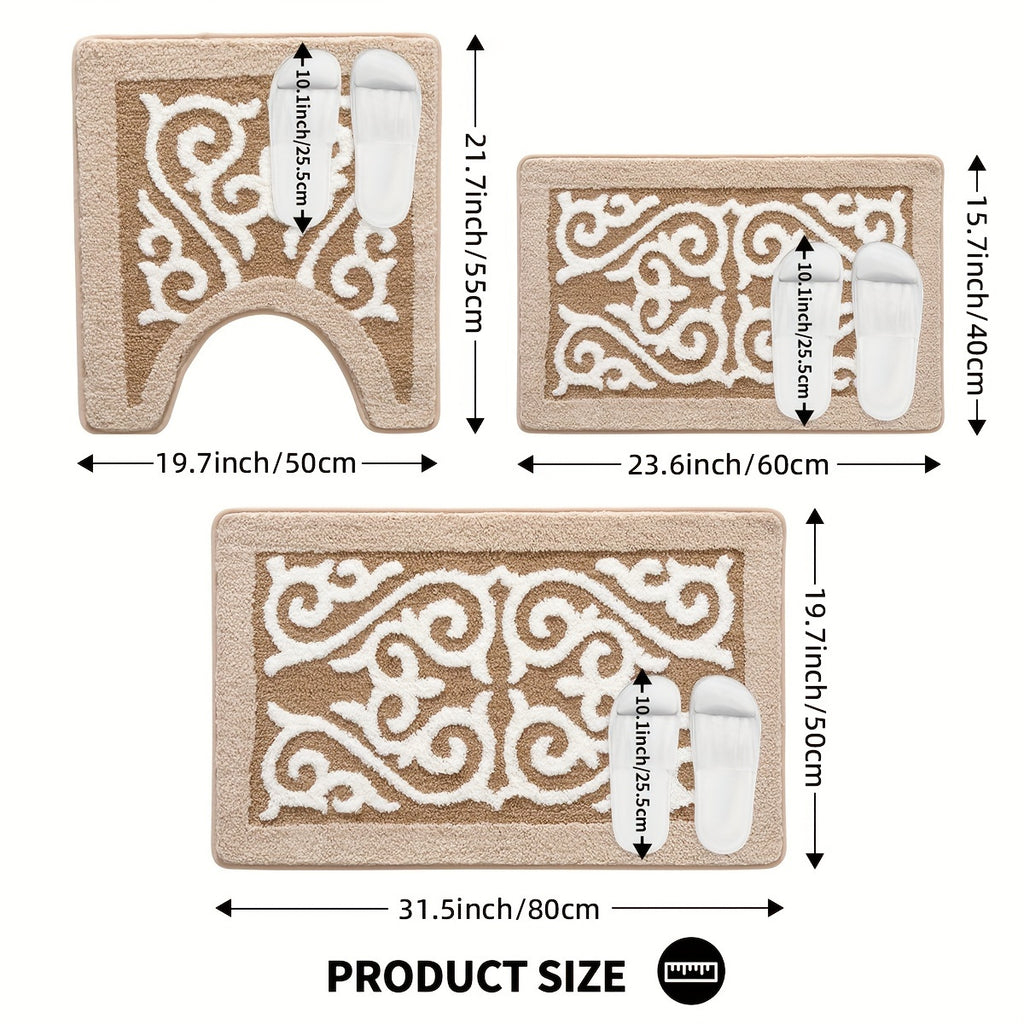 Extra-Soft Absorbent Polyester Bath Mat (Non-Slip TPR Backing)