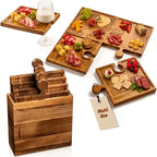 Interlocking Acacia Wood Charcuterie Boards (Set of 4)