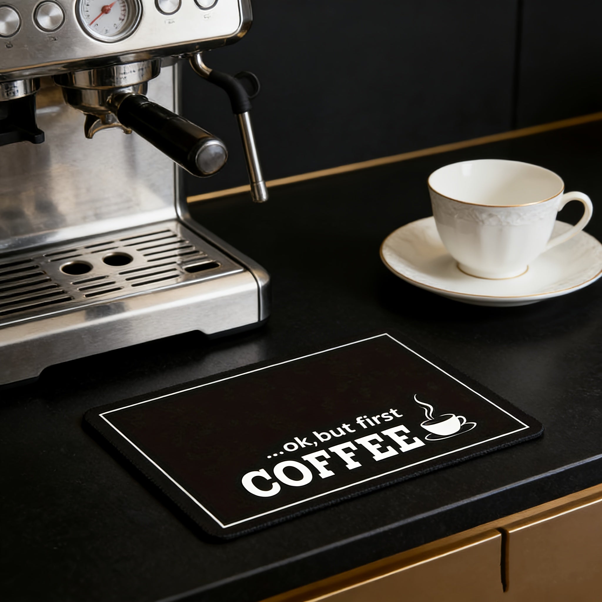 Absorbent Polyester Non-Slip Coffee Machine Mat