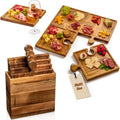 Interlocking Acacia Wood Charcuterie Boards (Set of 4)