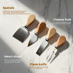 Polished Moisture-Resistant Wood Charcuterie Board (4-Piece Knife Set)