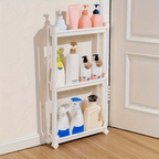 Slim Narrow-Slot Rolling Storage Cart (3–4 Tiers)