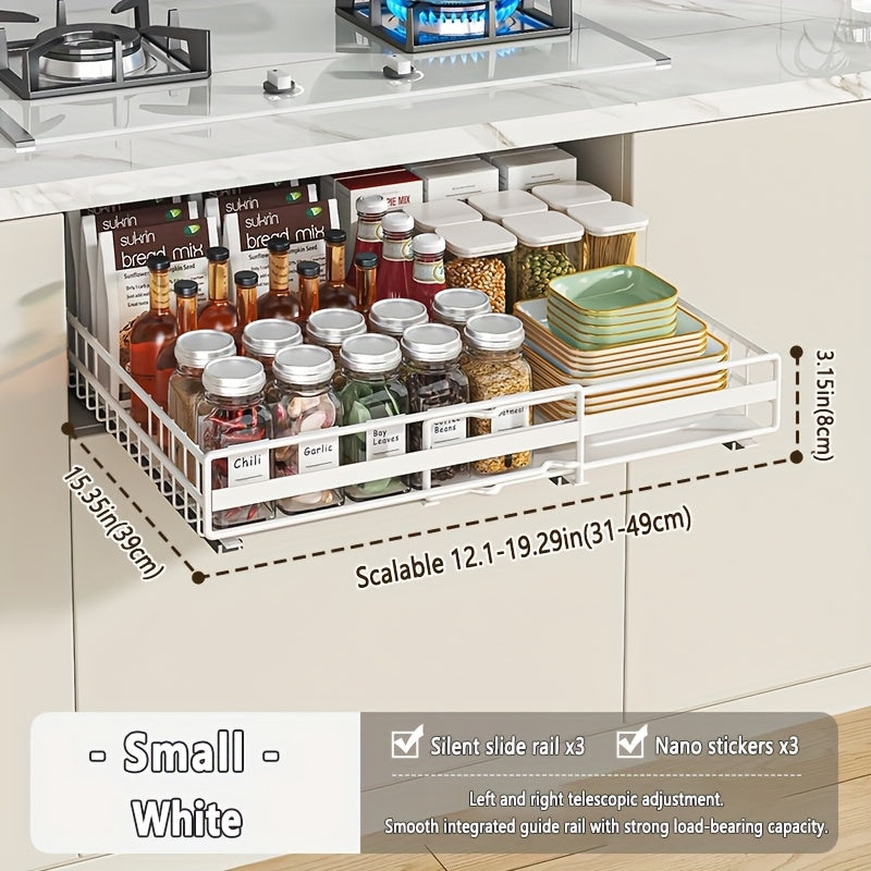 Smooth-Glide Heavy-Duty Metal Pull-Out Cabinet Rack (8-Tier)