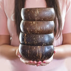 Handmade Polished Coconut Bowls (Set of 4)