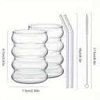 High Borosilicate Microwave & Dishwasher-Safe Ripple Tumbler (11.8 fl oz)