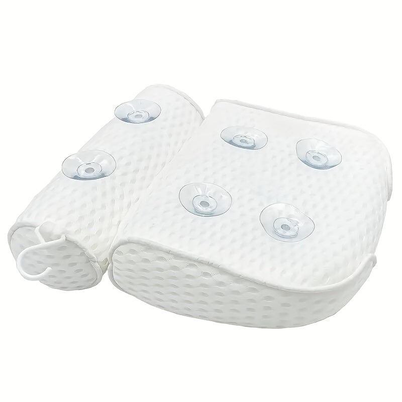 Ergonomic Quick-Dry Mesh Bathtub Pillow (6 Suction Cups)