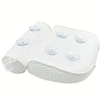 Ergonomic Quick-Dry Mesh Bathtub Pillow (6 Suction Cups)