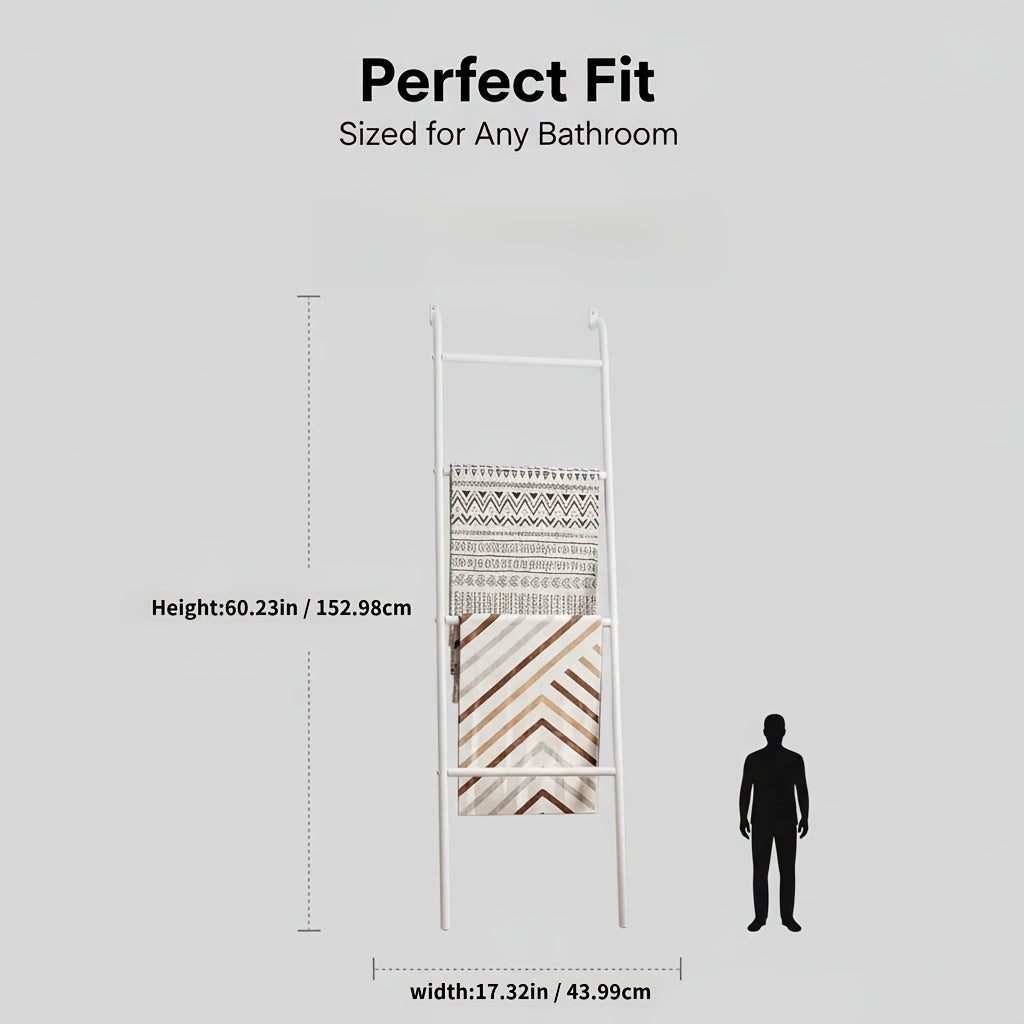 Space-Saving Freestanding Metal Blanket Ladder (4-Tier)