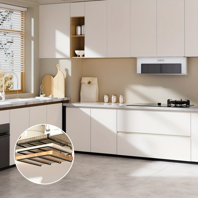 Space-Saving Stainless Steel Under-Cabinet Storage Rack