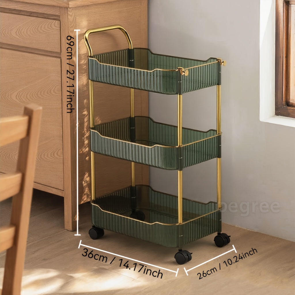 Ultra-Thin Plastic Rolling Storage Cart (3- or 4-Layer)