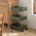 Ultra-Thin Plastic Rolling Storage Cart (3- or 4-Layer)