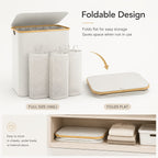 3-Section Bamboo Laundry Hamper (Removable Washable Bags)