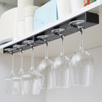 No-Drill Space-Saving Under-Cabinet Wine Glass Rack