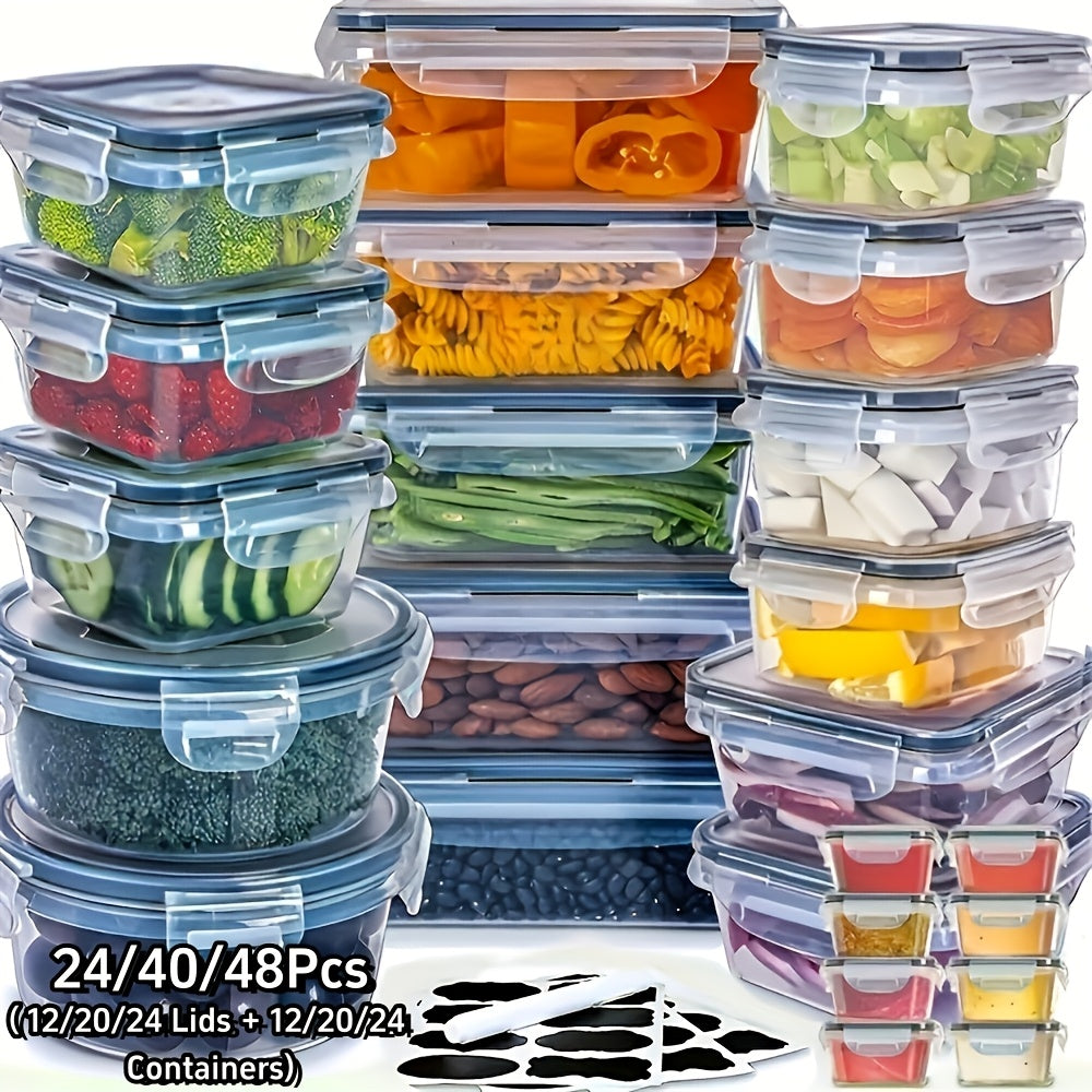 Airtight Latch & Microwave-Safe Food Storage Container Set (Set of 48)