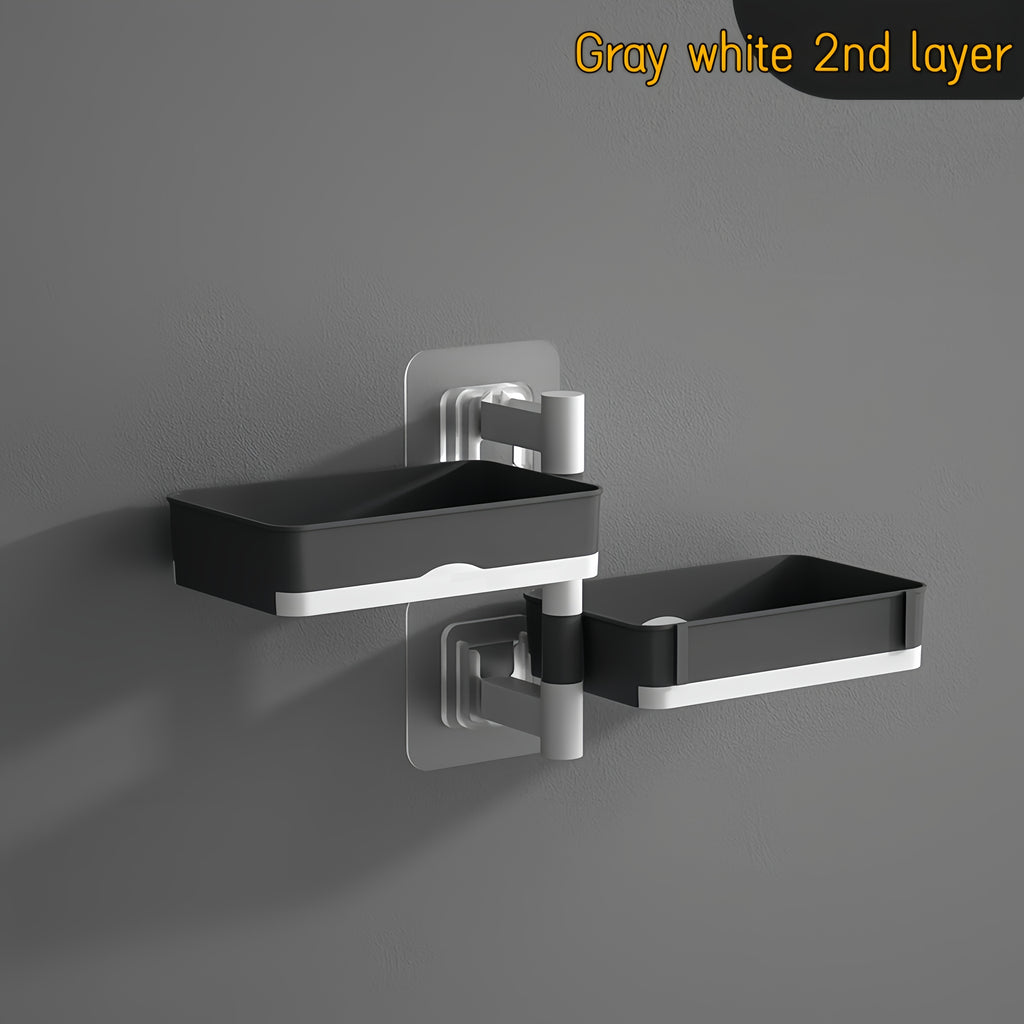 No-Drill 180° Rotating Quick-Drain Soap Organizer