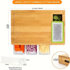 Bamboo Cutting Board With Container & Removable Grater