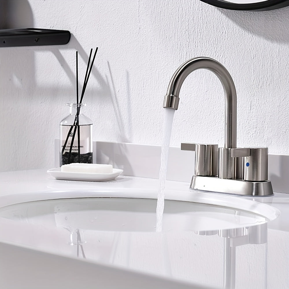 Brass 360° Swivel Bathroom Faucet (4-Inch Centerset)