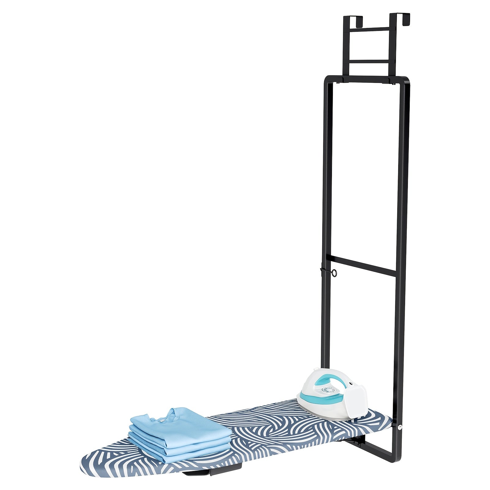 Space-Saving Heat-Resistant Fold-Down Ironing Board (Over-Door)