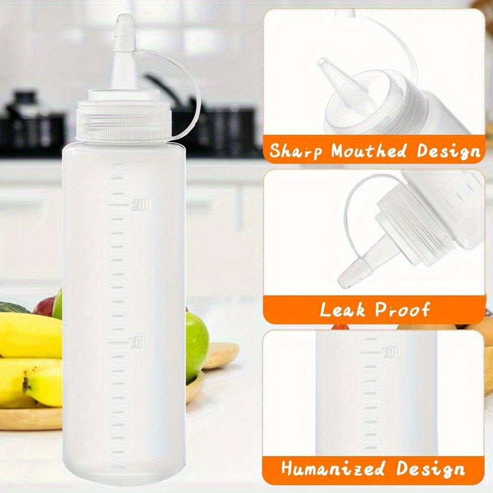 Clear Plastic Precision Nozzle Squeeze Bottles (Set of 8)