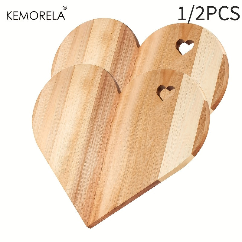 Heart-Shaped Acacia Wood Bread & Cheese Board