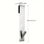 Stainless Steel Anti-Slip Shower Door Hooks (Set of 2)