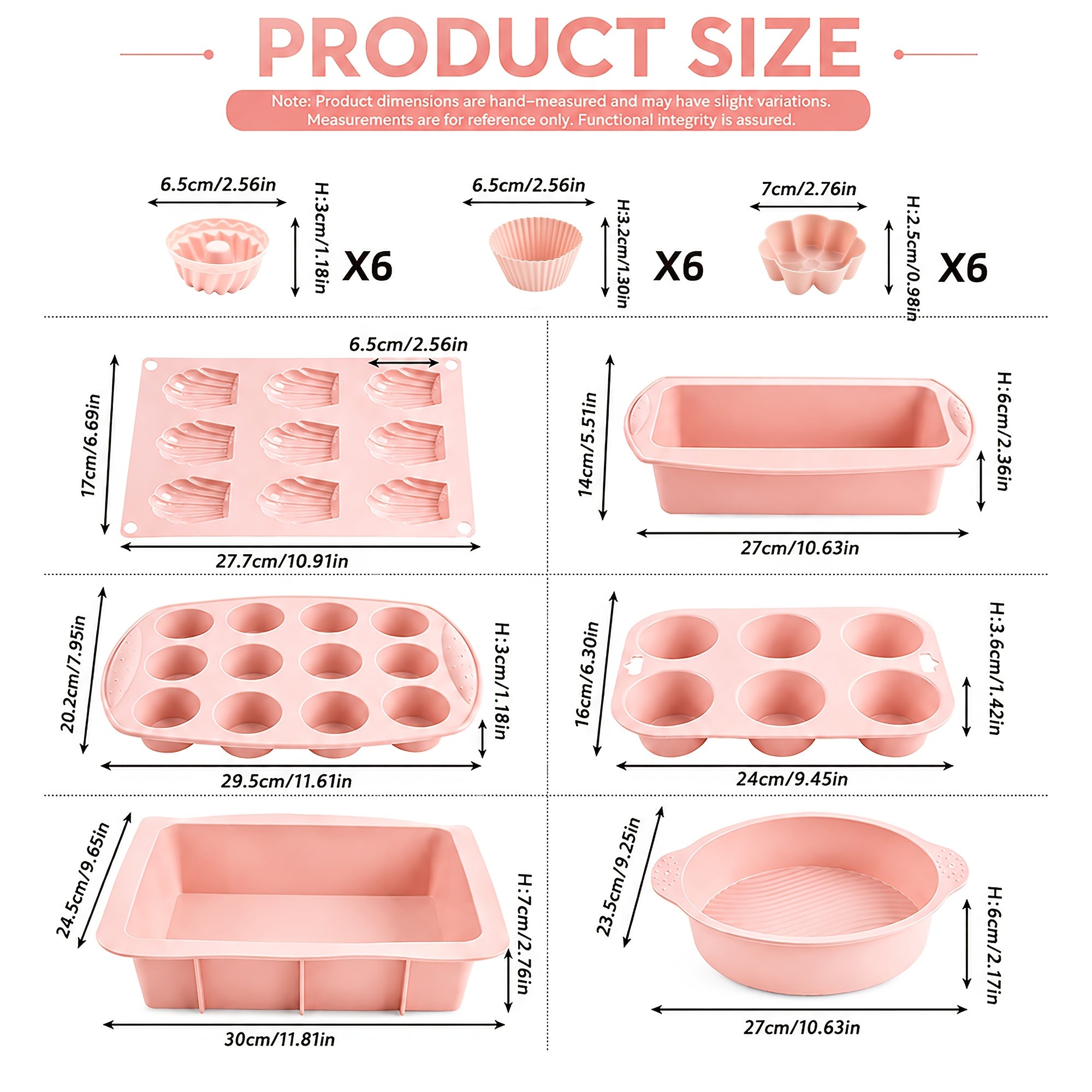 Oven-Safe Silicone Multi-Shape Baking Mold Set
