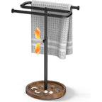 Adjustable Height Suction-Base Towel Rack & Jewelry Tray
