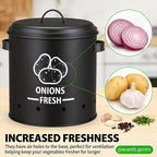 Ventilated Flip-Top Iron Vegetable Storage Jars (Set of 3)