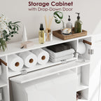 Space-Saving Adjustable Shelves & Toilet Paper Holder Over-Toilet Cabinet