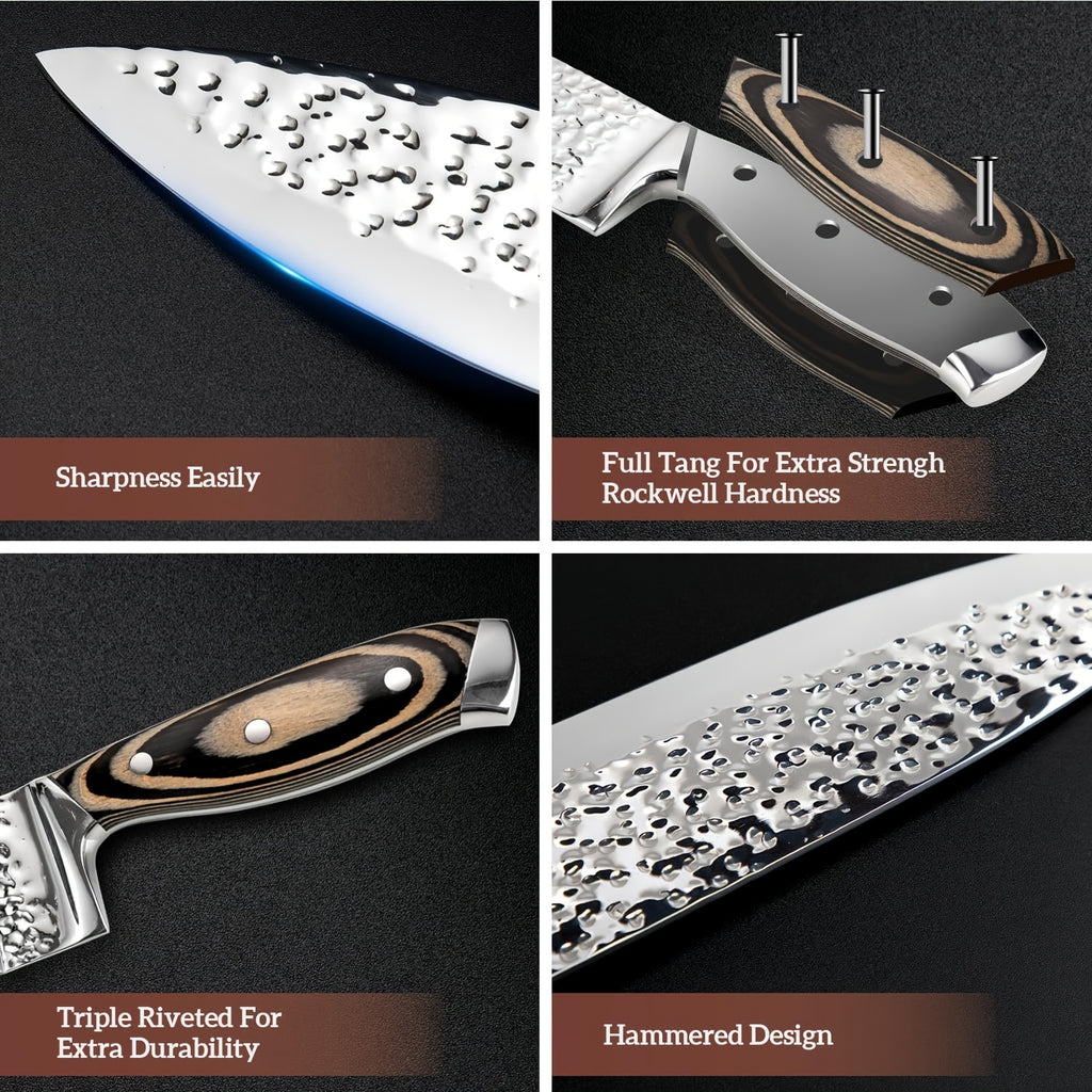 High-Carbon 304 Stainless Steel & Dishwasher-Safe Knife Set (15-Piece)