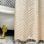 Bohemian 3D Floral Tassel Polyester Shower Curtain (70 x 70 in)