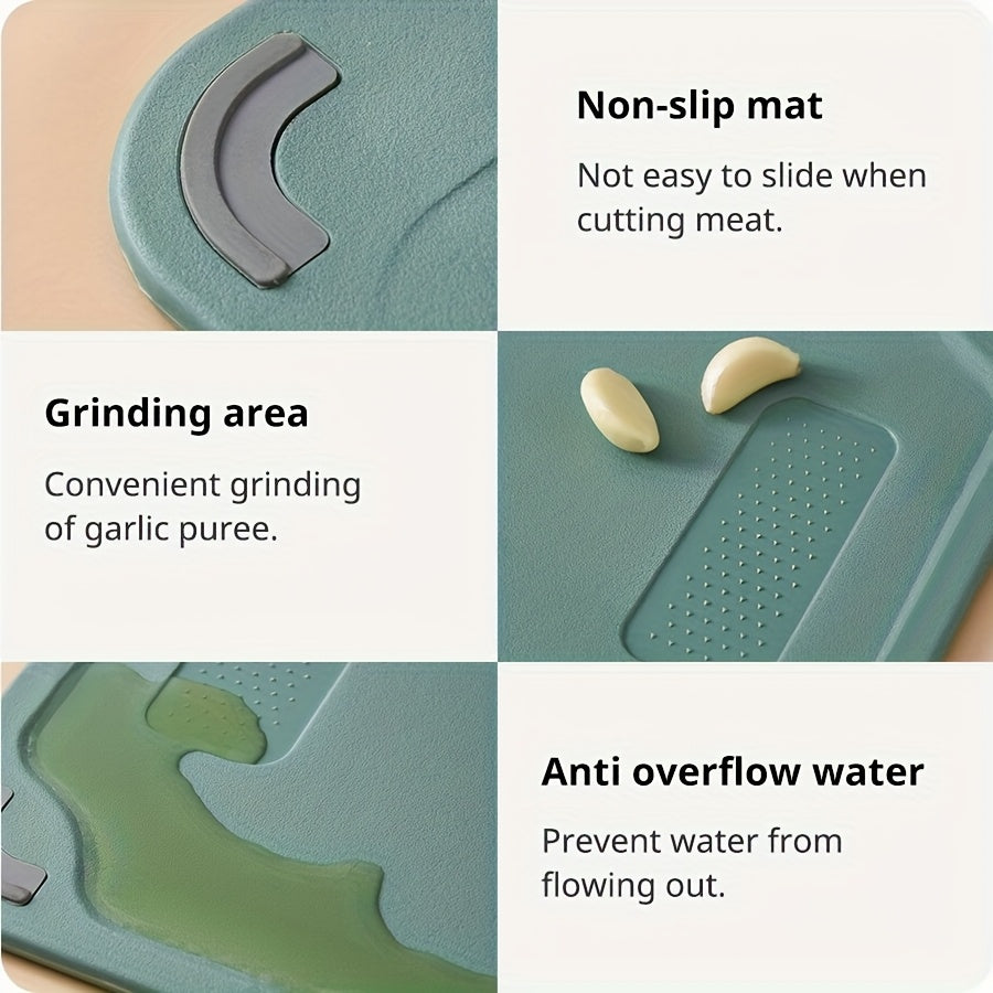 201-Grade Stainless Steel Non-Slip Cutting Board (Grinding Groove)