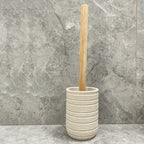 Space-Saving Freestanding Resin & Wood Bathroom Set (4-Piece)