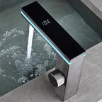 Hydroelectric LED Temperature Display Stainless Steel Bathroom Faucet (Single-Hole)