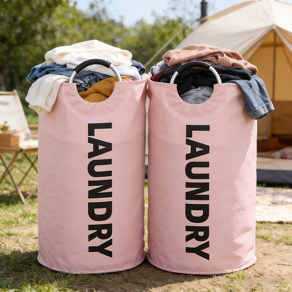 Extra Large Foldable Waterproof Laundry Hamper (Aluminum Loop Handle)
