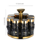 Clear Glass Rotating Multi-Hole Spice Jar Set (8-Piece)