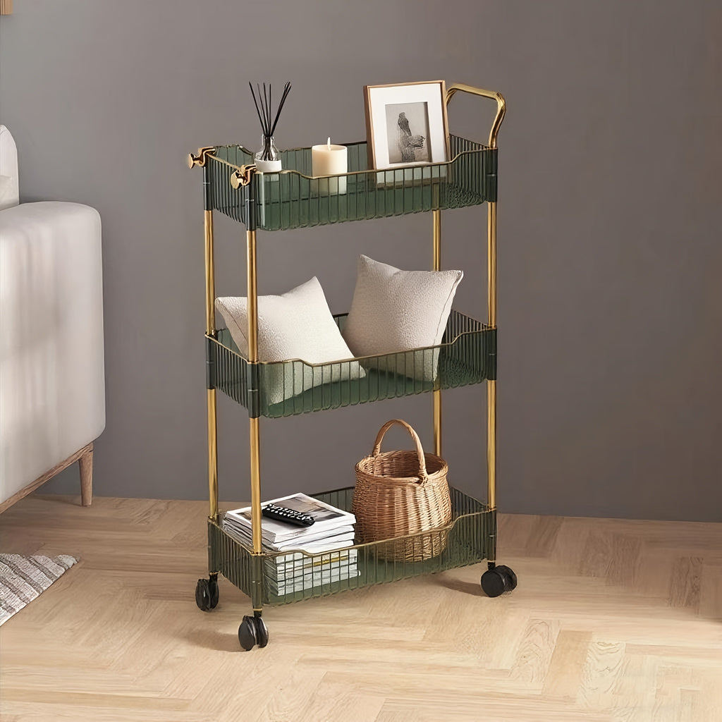 Ultra-Thin Plastic Rolling Storage Cart (3- or 4-Layer)