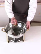 Titanium-Plated Stainless Steel Buffet Hot Pot Set (95% Pre-Assembled)