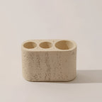 Textured Resin Three-Hole Toothbrush Holder